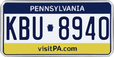 PA license plate KBU8940
