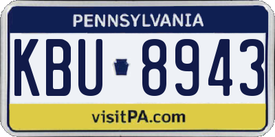 PA license plate KBU8943