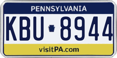 PA license plate KBU8944