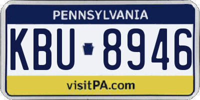 PA license plate KBU8946