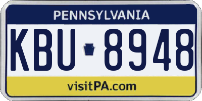PA license plate KBU8948
