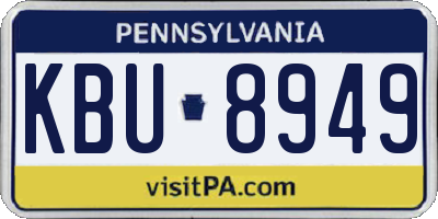 PA license plate KBU8949