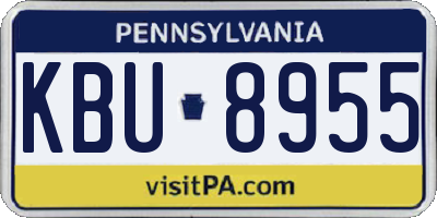PA license plate KBU8955