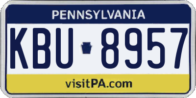 PA license plate KBU8957