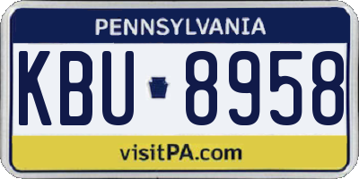 PA license plate KBU8958