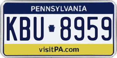 PA license plate KBU8959