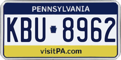 PA license plate KBU8962