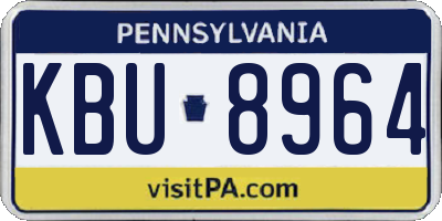 PA license plate KBU8964