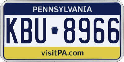PA license plate KBU8966
