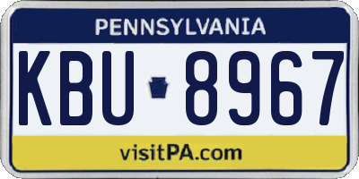 PA license plate KBU8967