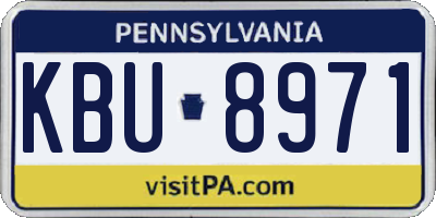 PA license plate KBU8971
