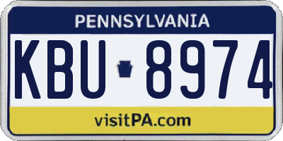 PA license plate KBU8974