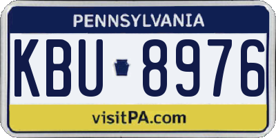 PA license plate KBU8976