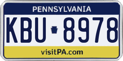 PA license plate KBU8978
