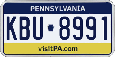 PA license plate KBU8991