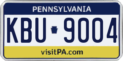 PA license plate KBU9004