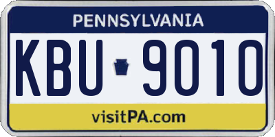 PA license plate KBU9010