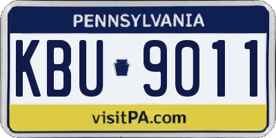 PA license plate KBU9011