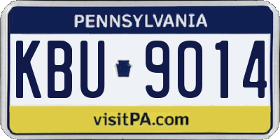 PA license plate KBU9014