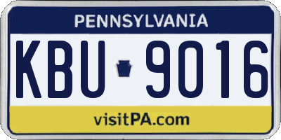 PA license plate KBU9016