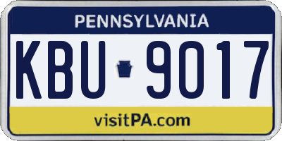 PA license plate KBU9017