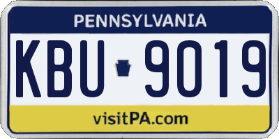 PA license plate KBU9019