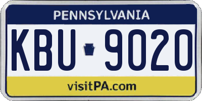 PA license plate KBU9020