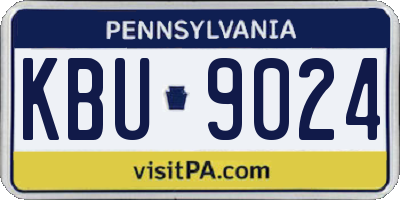 PA license plate KBU9024