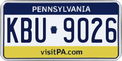 PA license plate KBU9026