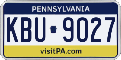 PA license plate KBU9027