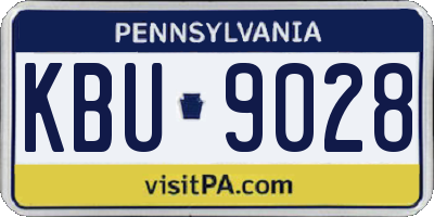 PA license plate KBU9028