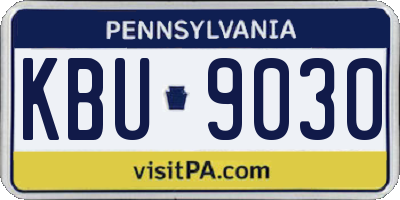 PA license plate KBU9030