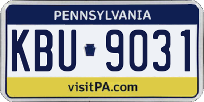 PA license plate KBU9031