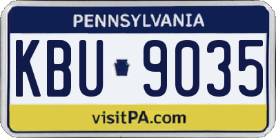 PA license plate KBU9035