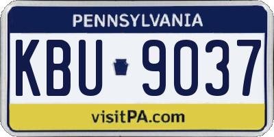 PA license plate KBU9037