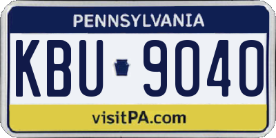PA license plate KBU9040
