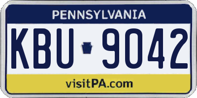 PA license plate KBU9042