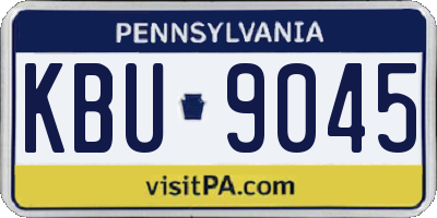 PA license plate KBU9045