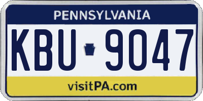 PA license plate KBU9047