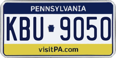 PA license plate KBU9050