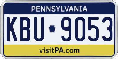 PA license plate KBU9053