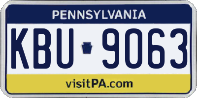 PA license plate KBU9063