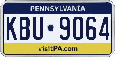 PA license plate KBU9064