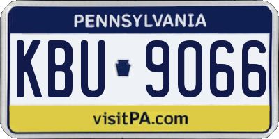 PA license plate KBU9066