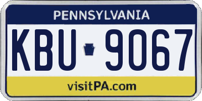 PA license plate KBU9067