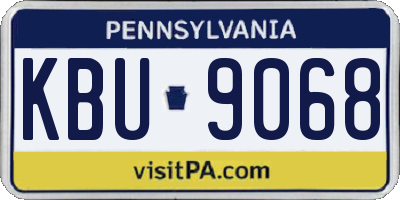 PA license plate KBU9068