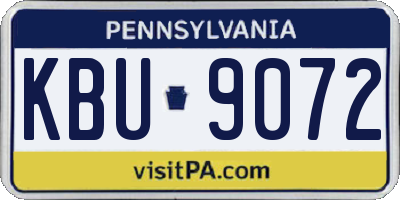 PA license plate KBU9072