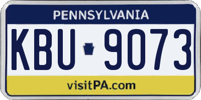 PA license plate KBU9073