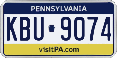 PA license plate KBU9074