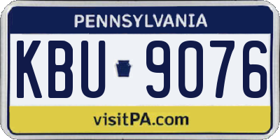 PA license plate KBU9076